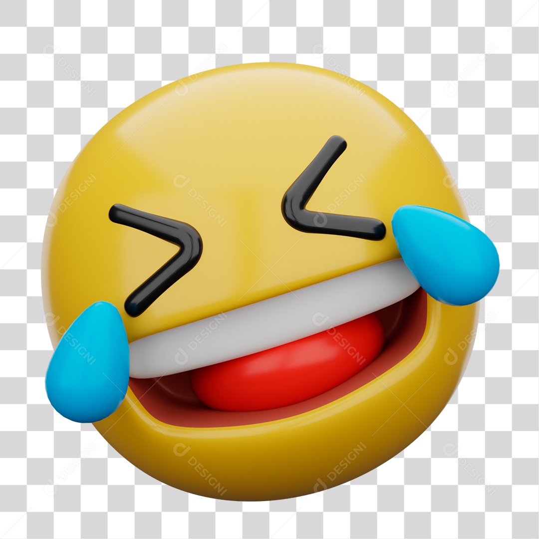 Emoji 3D Carinha Rolando de Rir PNG Transparente