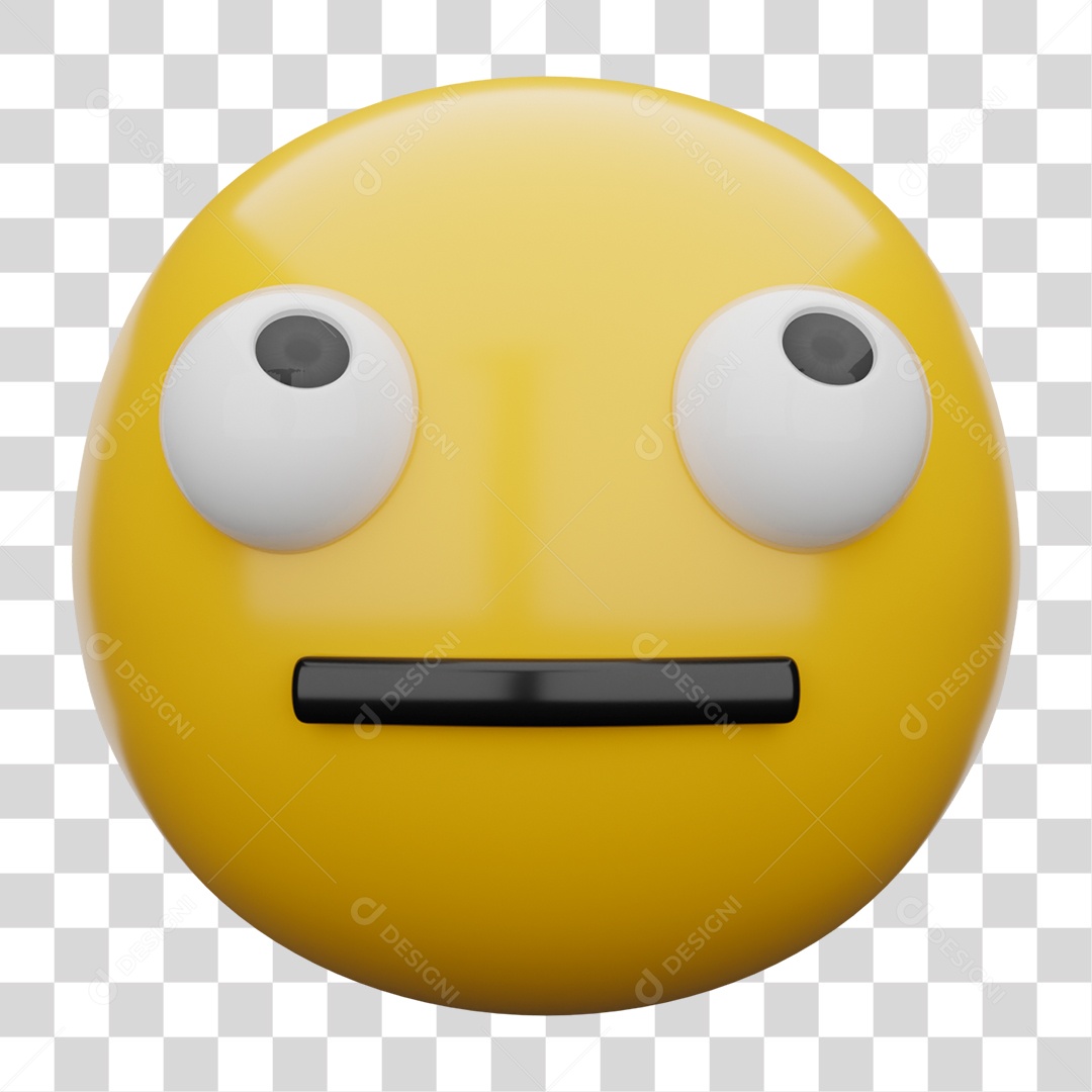 Emoji 3D Carinha Revirando os Olhos PNG Transparente