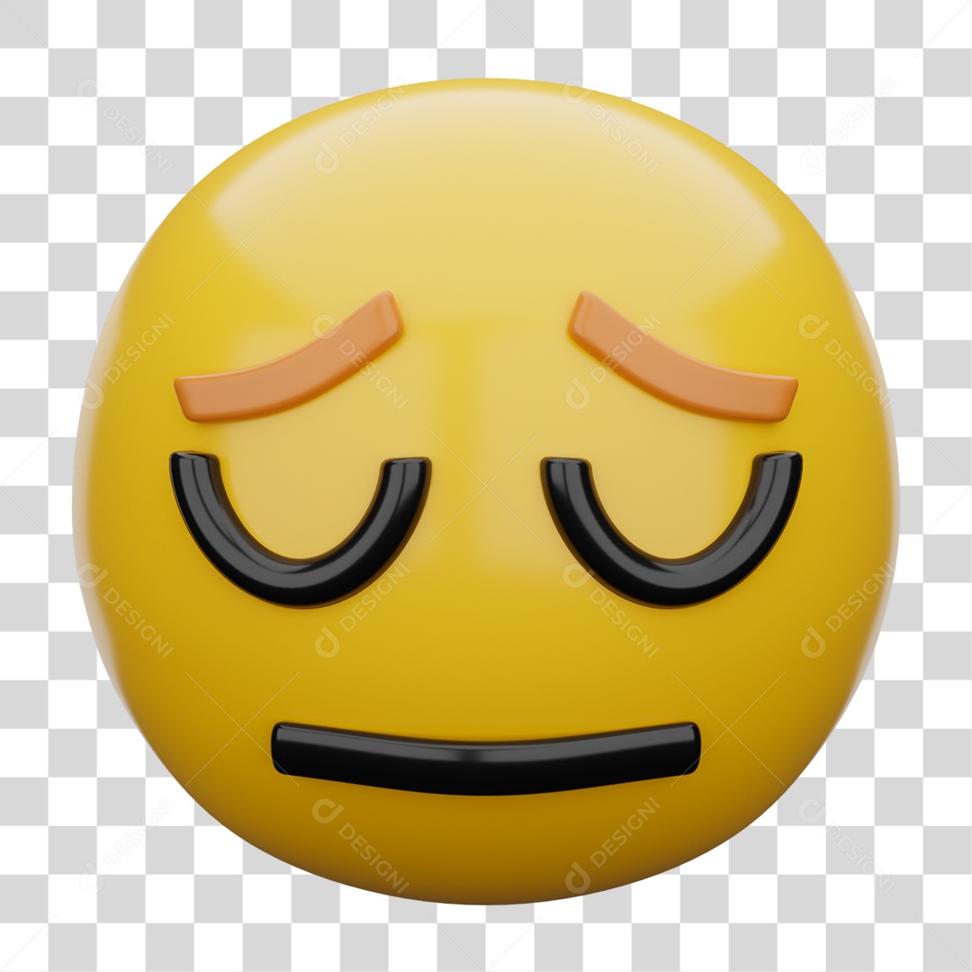 Emoji 3D Carinha Reflexiva PNG Transparente