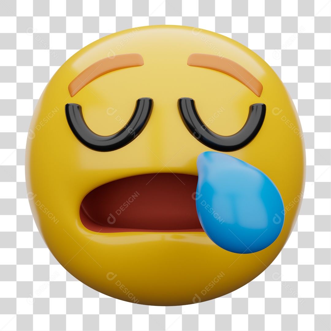 Emoji 3D Sonolento PNG Transparente