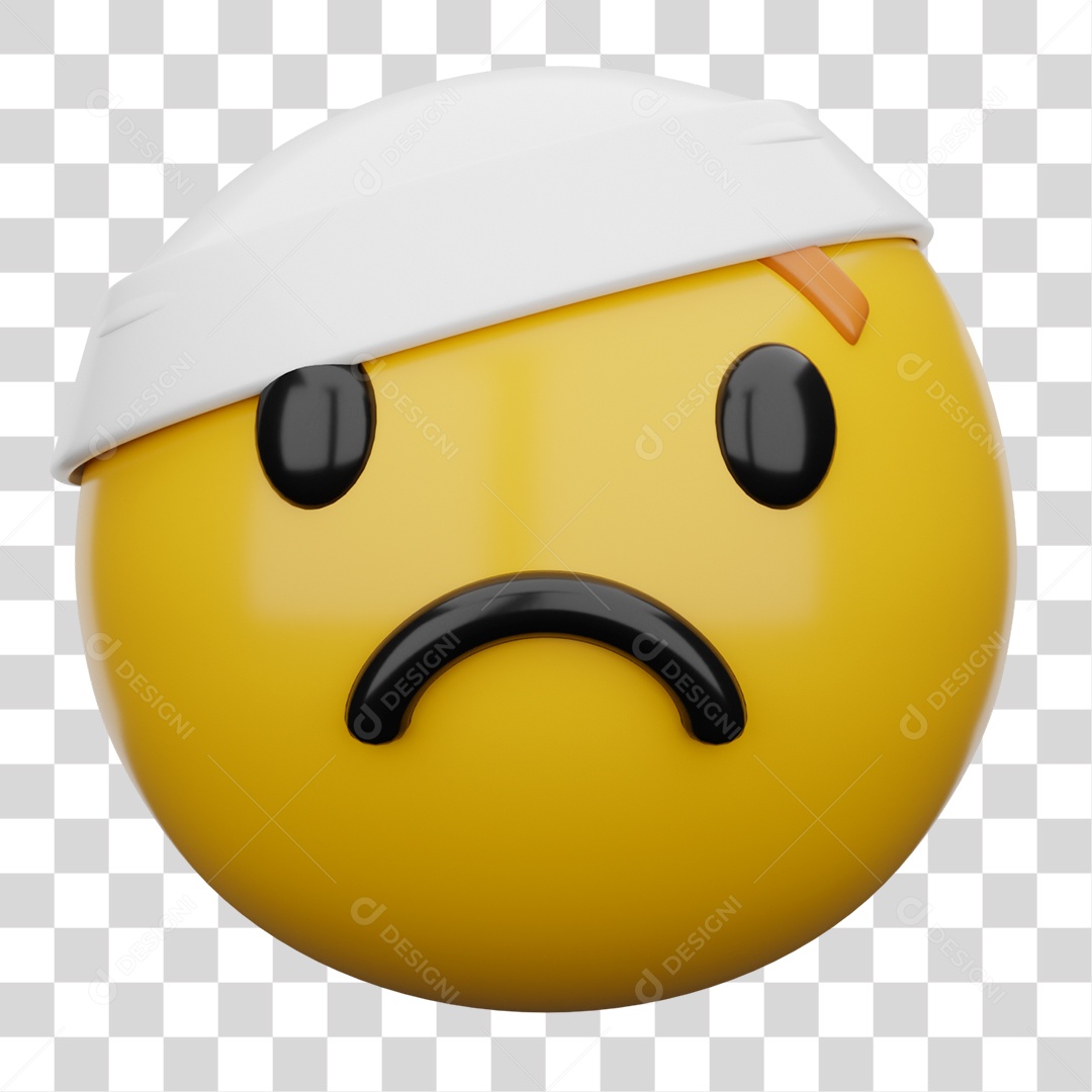 Emoji 3D Doente PNG Transparente