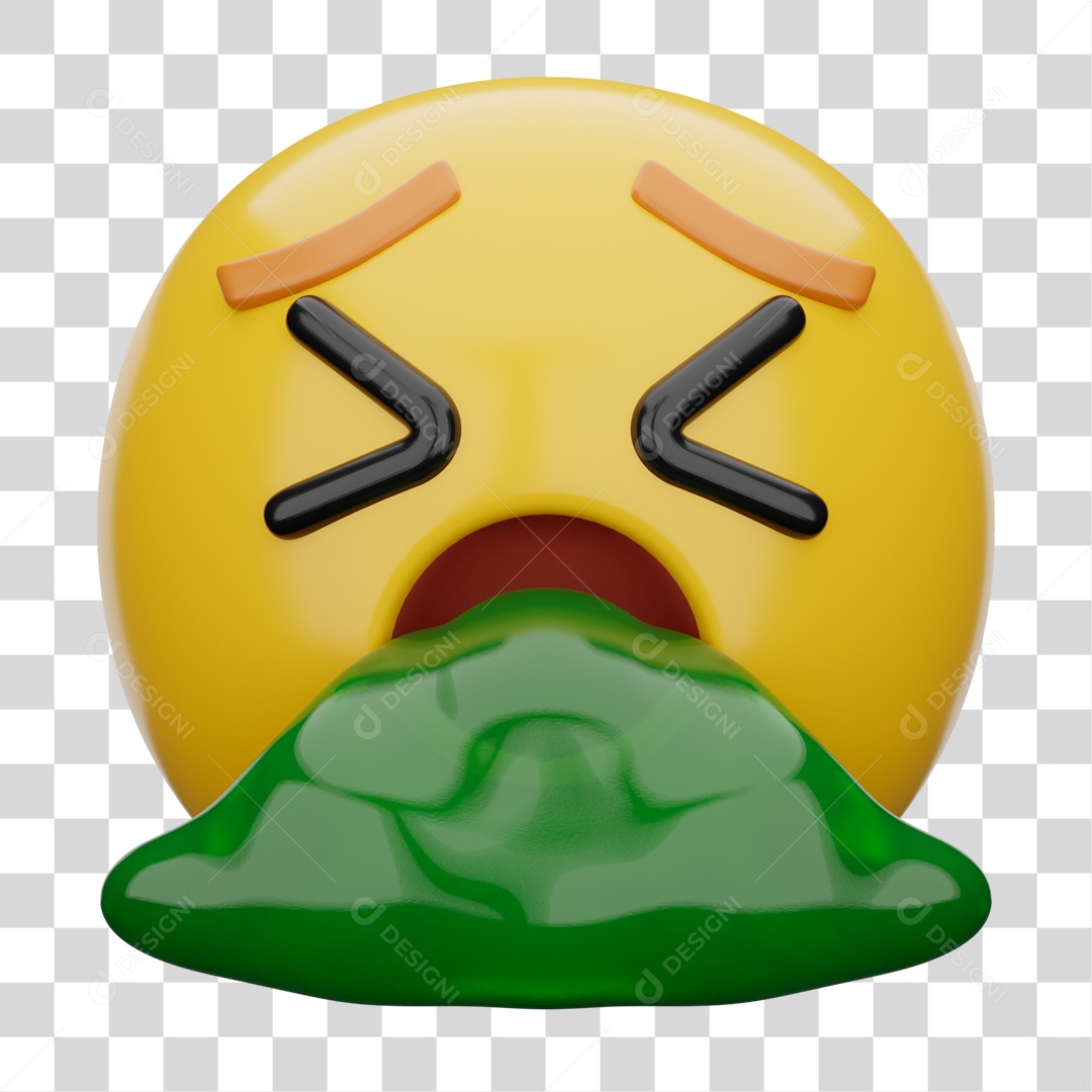 Emoji 3D Vômito PNG Transparente