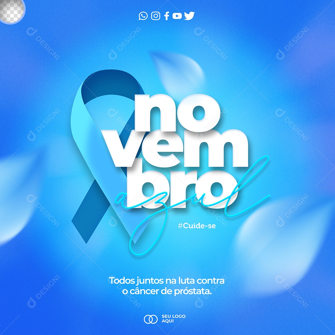 Novembro Azul Seja Homem Com Atitude Social Media PSD Editável