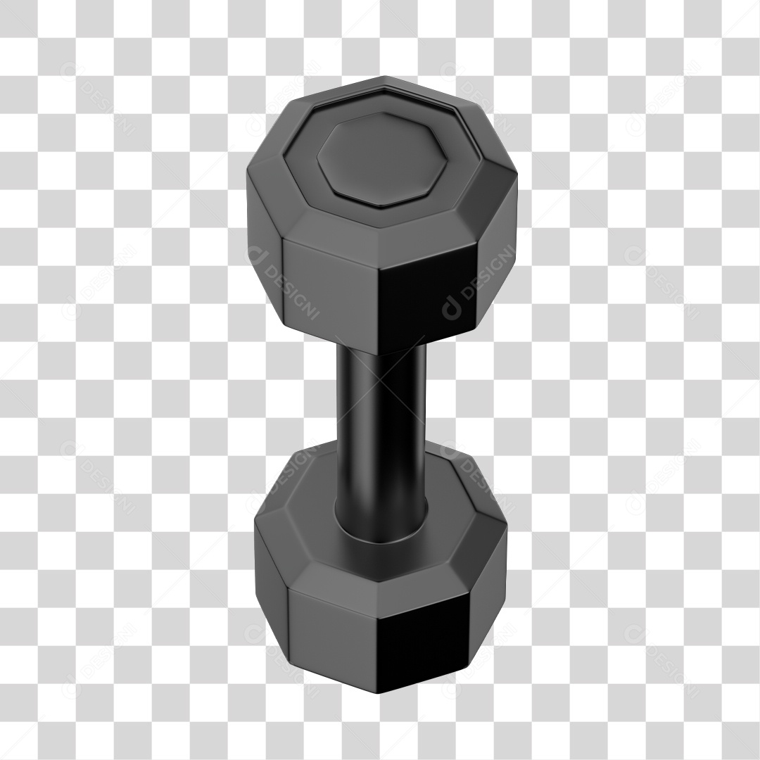 Peso de Academia Halteres Preto Elemento 3D PNG