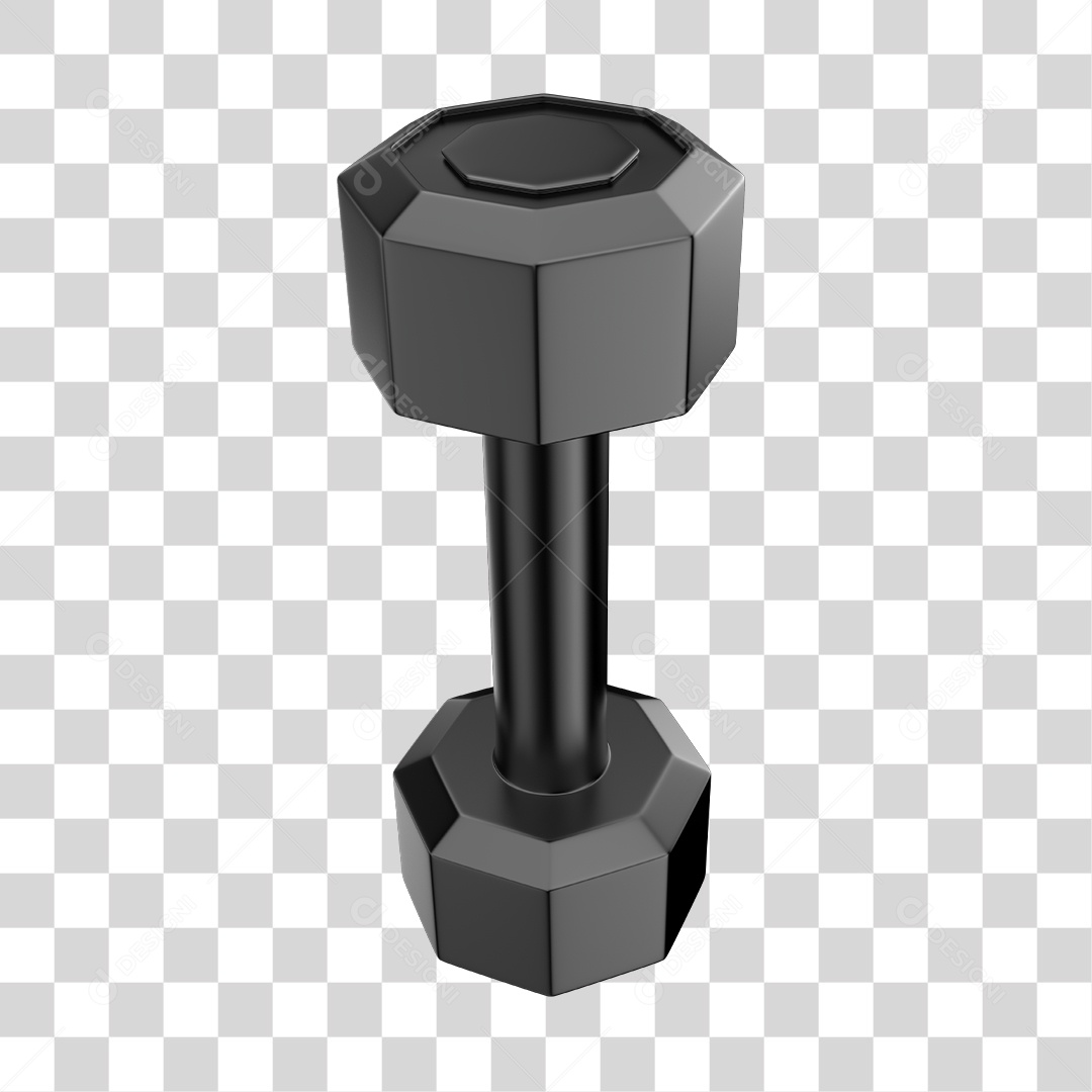 Peso de Academia Halteres Preto Elemento 3D PNG