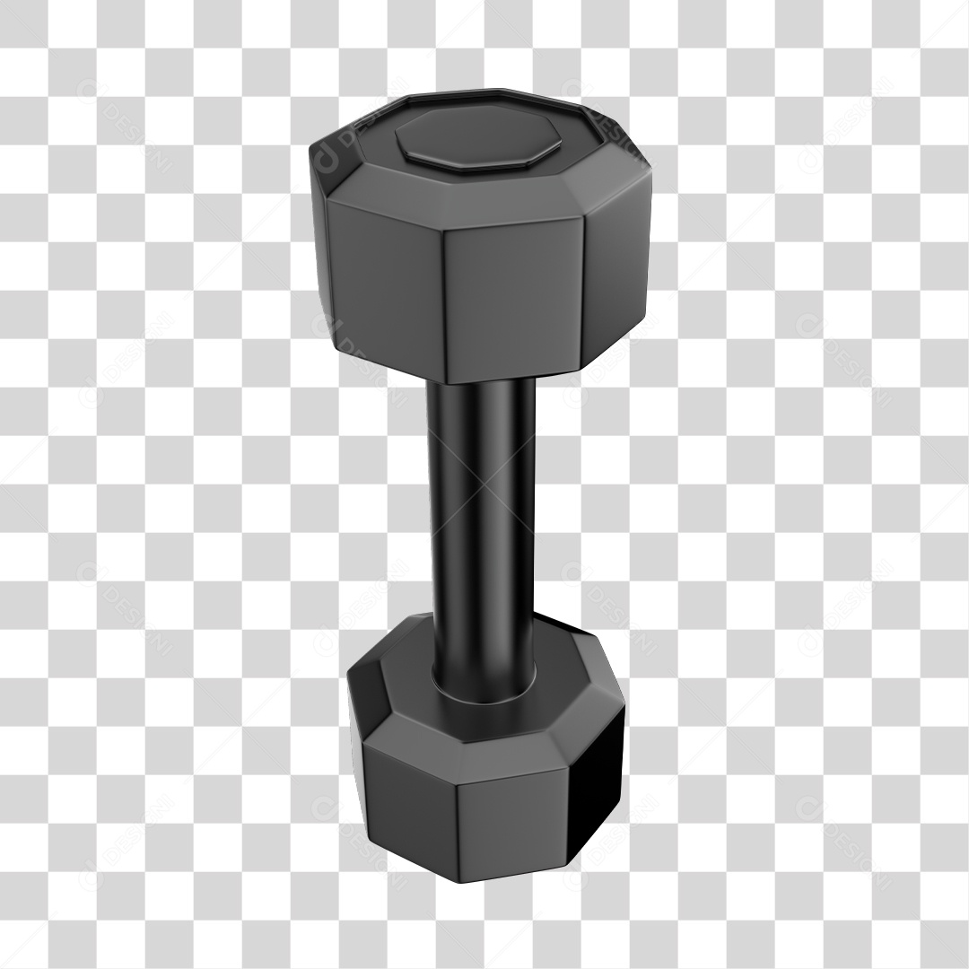 Peso de Academia Halteres Preto Elemento 3D PNG