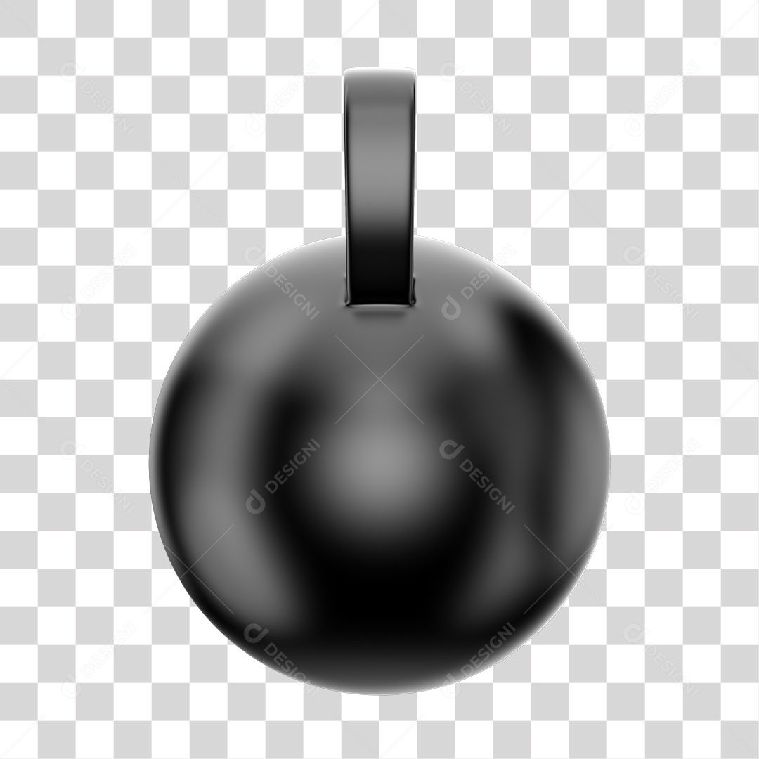 Peso de Academia Kettlebell Preto Elemento 3D PNG
