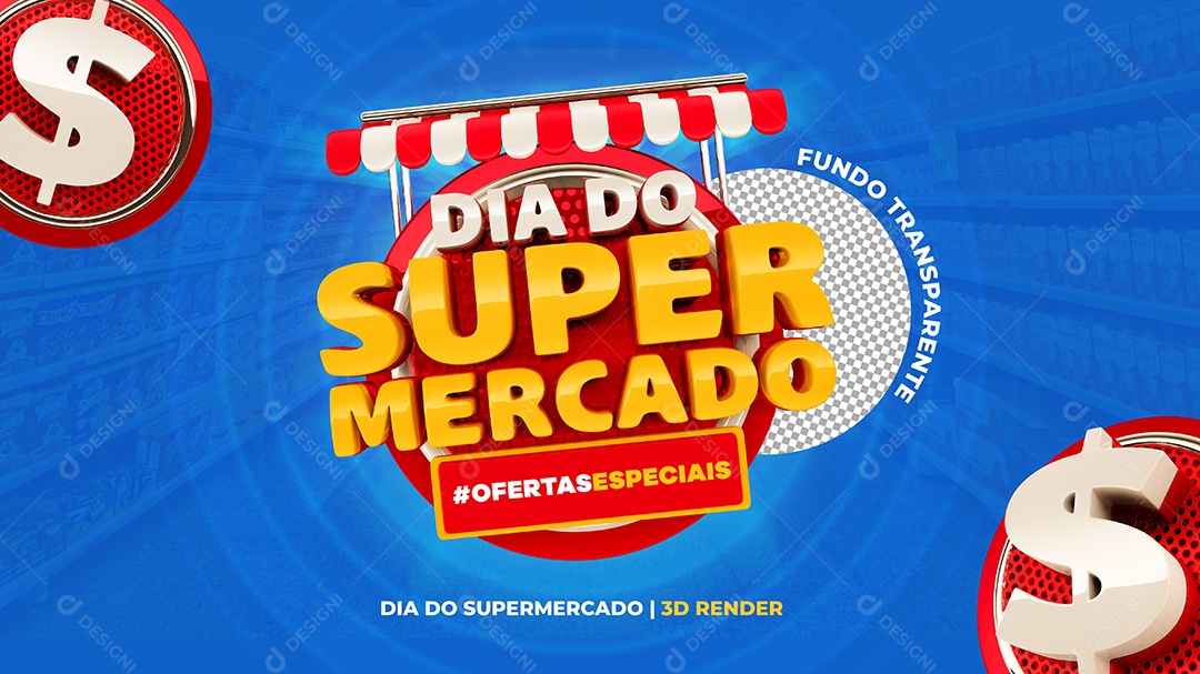 Selo 3D Para Composições Dia Do Supermercado PSD