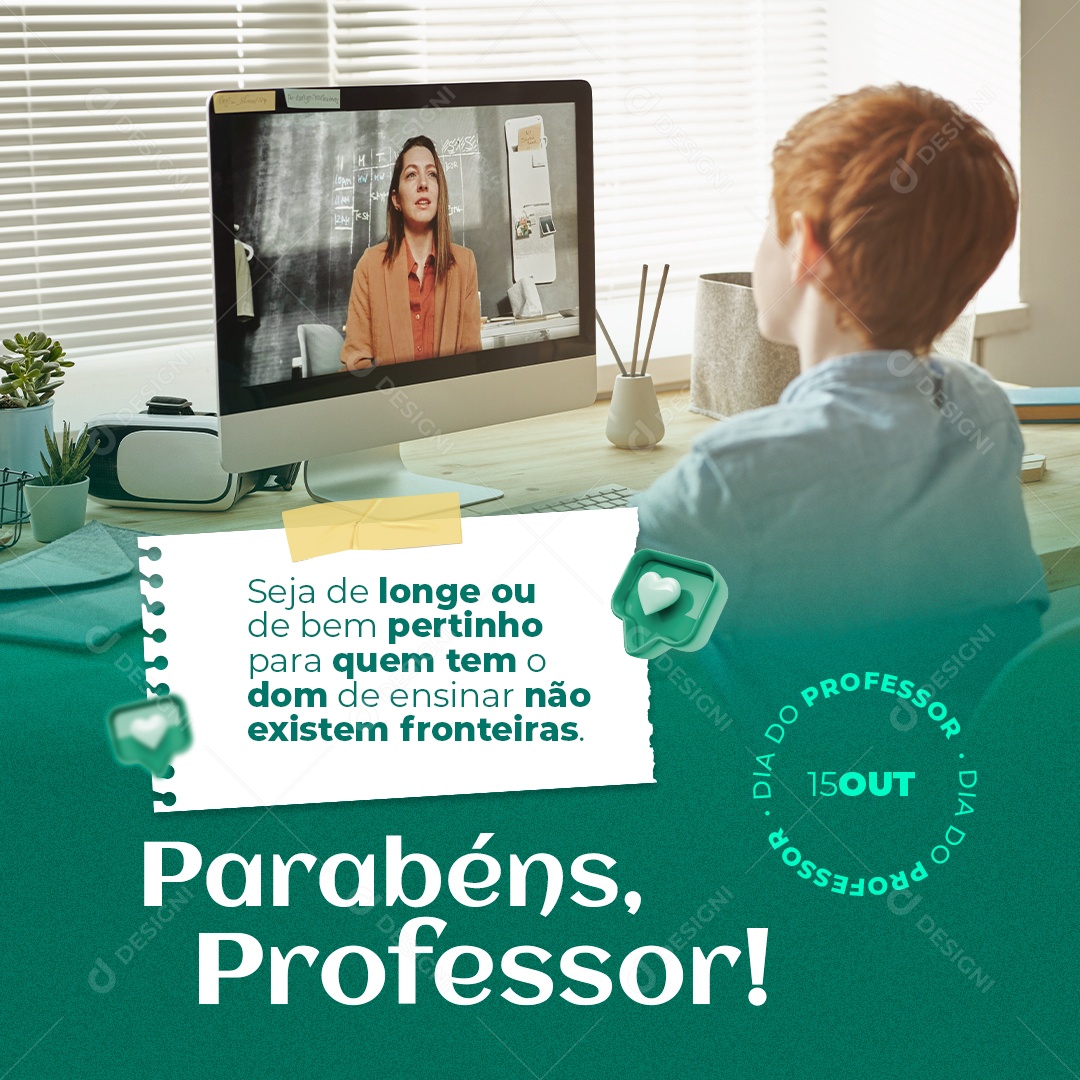 Dia Do Professor Data Comemorativa Parabéns Social Media PSD Editável
