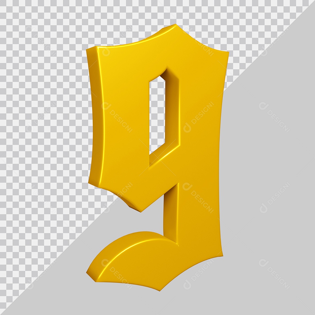 Elemento 3D Para Composição Número 9 Amarelo PSD