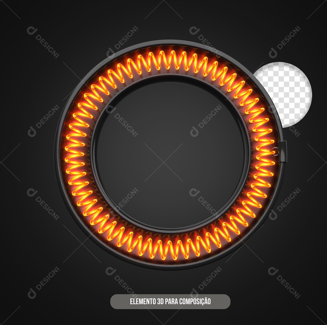 Circulo Metal Com Resistência Elemento 3D