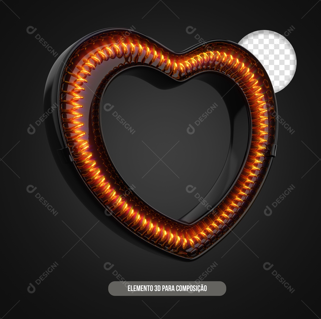 Coração de Metal Com Resistência Elemento 3D
