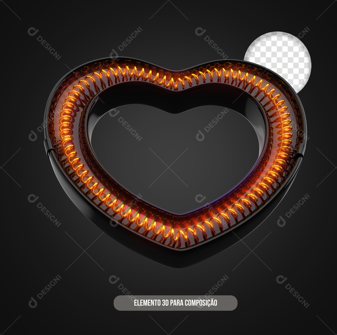 Coração de Metal Com Resistência Elemento 3D