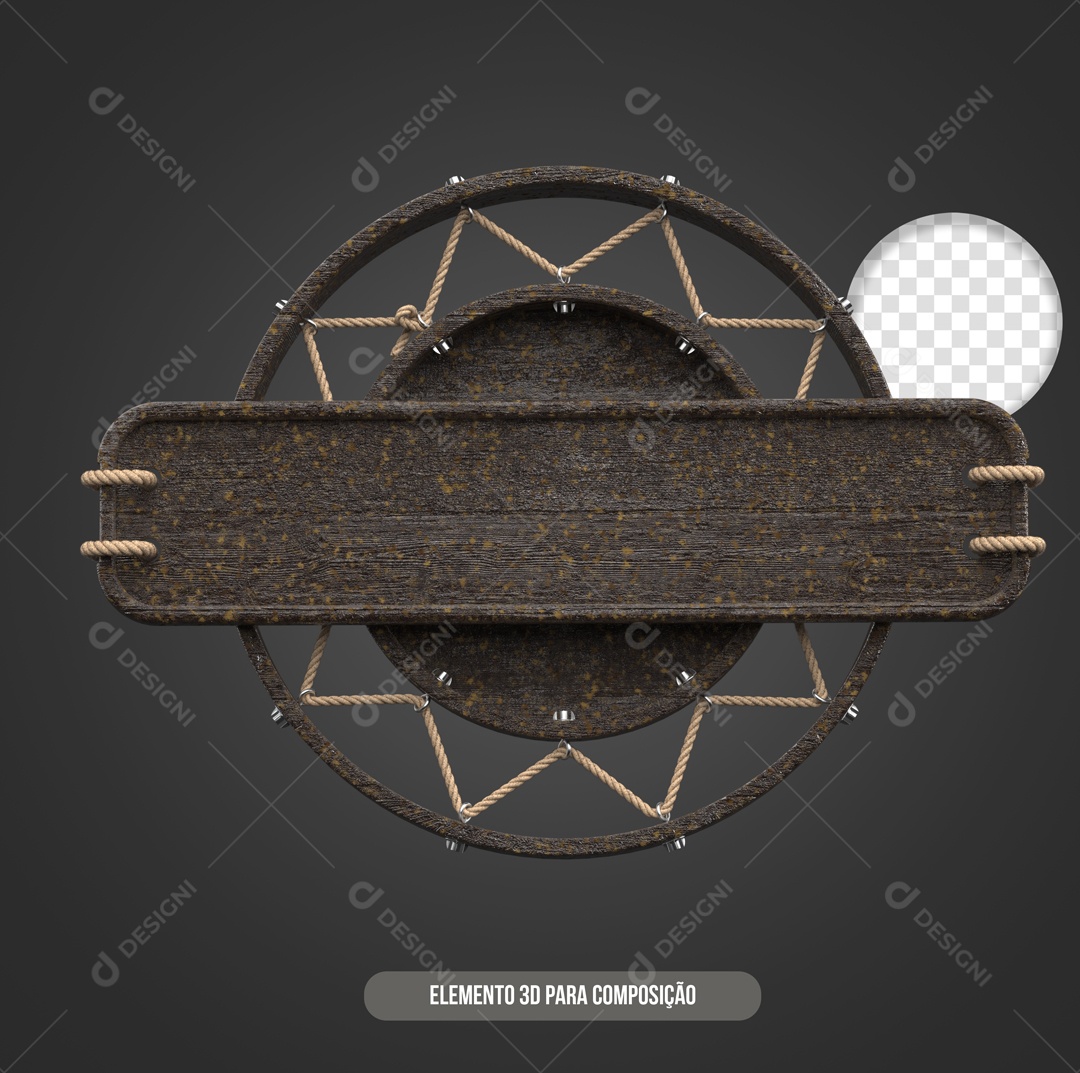 Placa de Madeira Marrom Escura Para Composição de Texto PSD