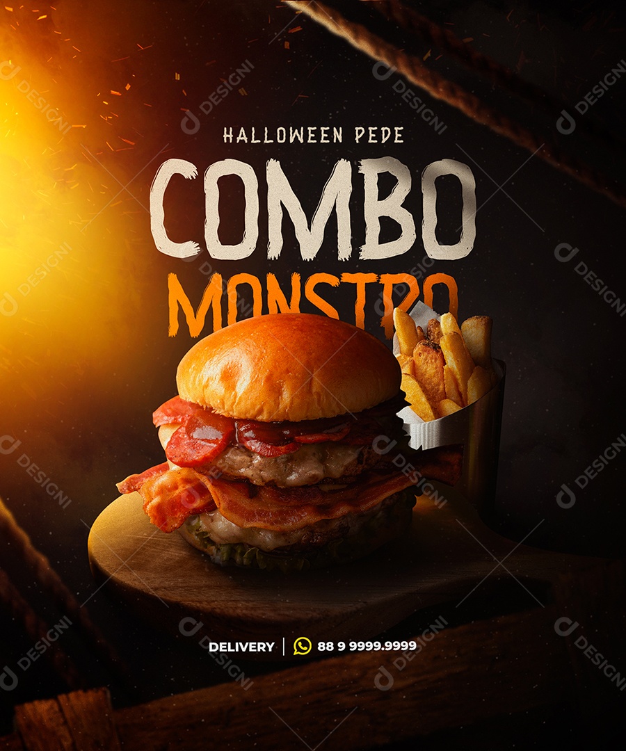 Halloween Pede Combo Monstro Peça Já O Seu Social Media PSD Editável