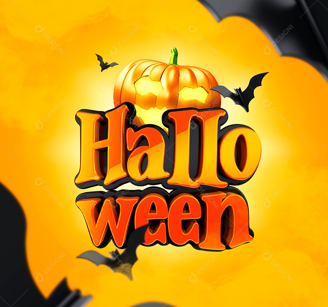 Selo 3D Para Composição Halloween Dia Das Bruxas PSD