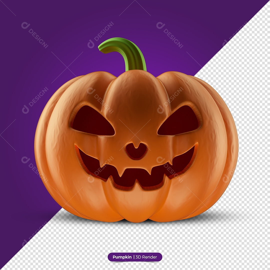 Abóbora do Dia Das Bruxas Elemento 3D de Halloween para Composição PSD