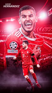 Social Media Flyer Jogador de Futebol Lucas Hernández Bayern Munchen PSD Editável
