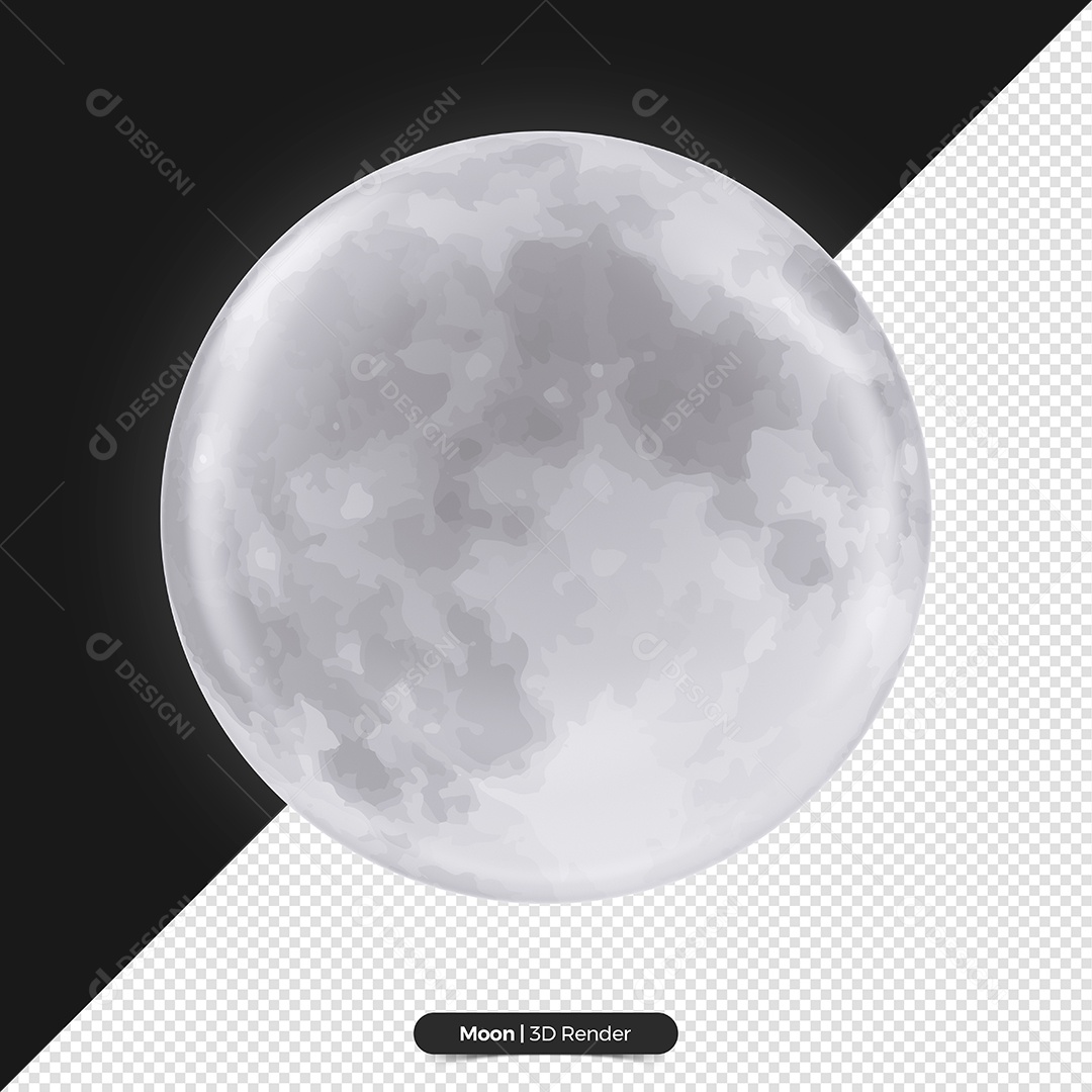 Lua Cheia 3D de Halloween Elemento para Composição PSD