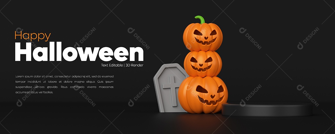 Template Banner Feliz Halloween Social Media PSD Editável