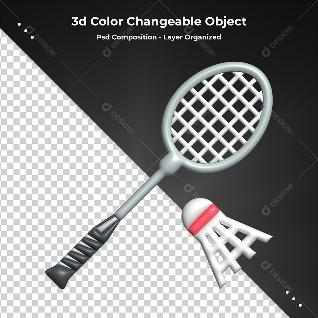 Elemento 3D Para Composição Taco De Peteca PSD