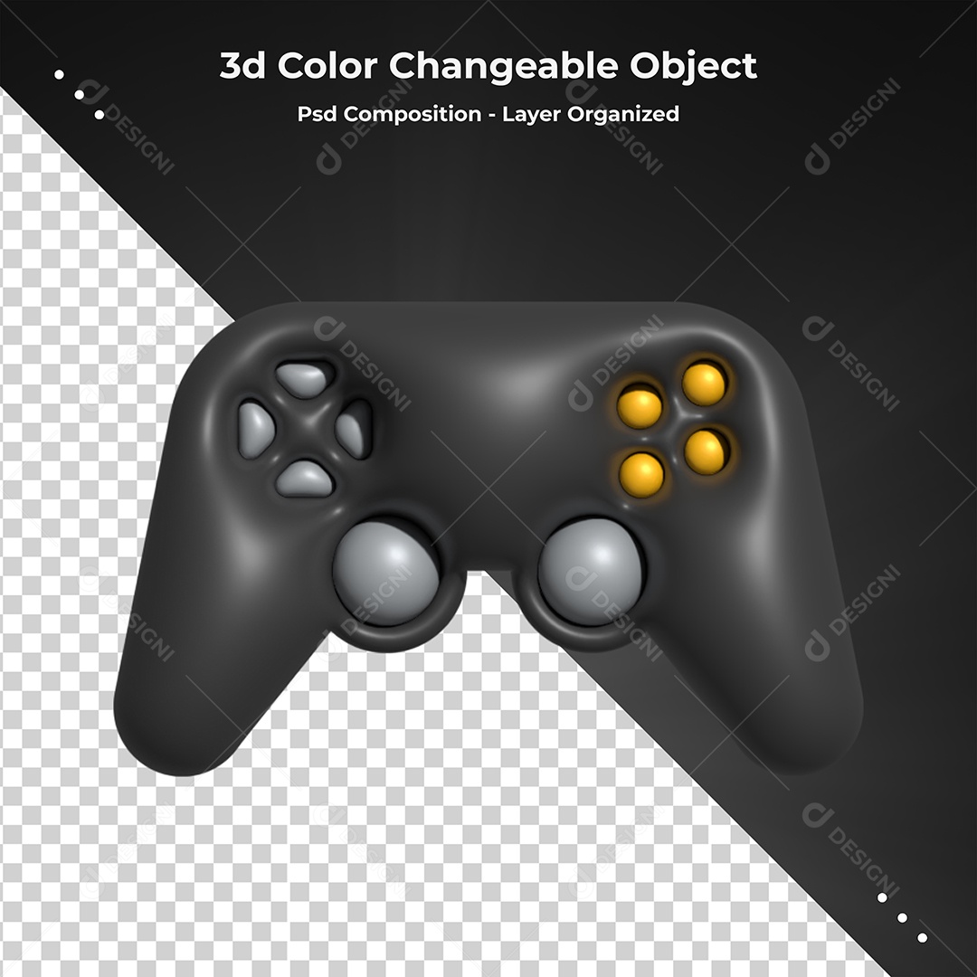 Elemento 3D Para Composição Controle De Vídeo Game PSD