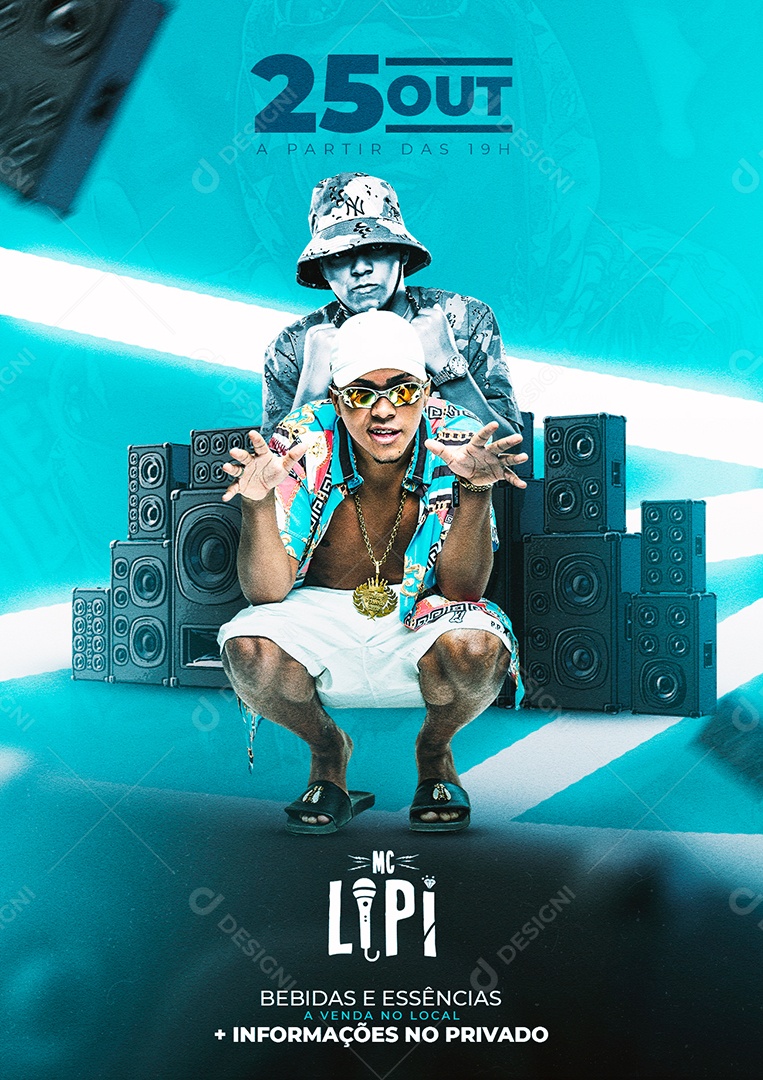 Show A Partir Das 19H 25 de Outubro Mc Lipi Flyer Social Media PSD Editável