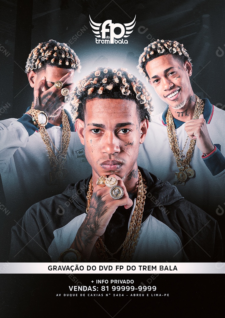 Gravação Do DVD FP do Trem Bala Flyer Social Media PSD Editável