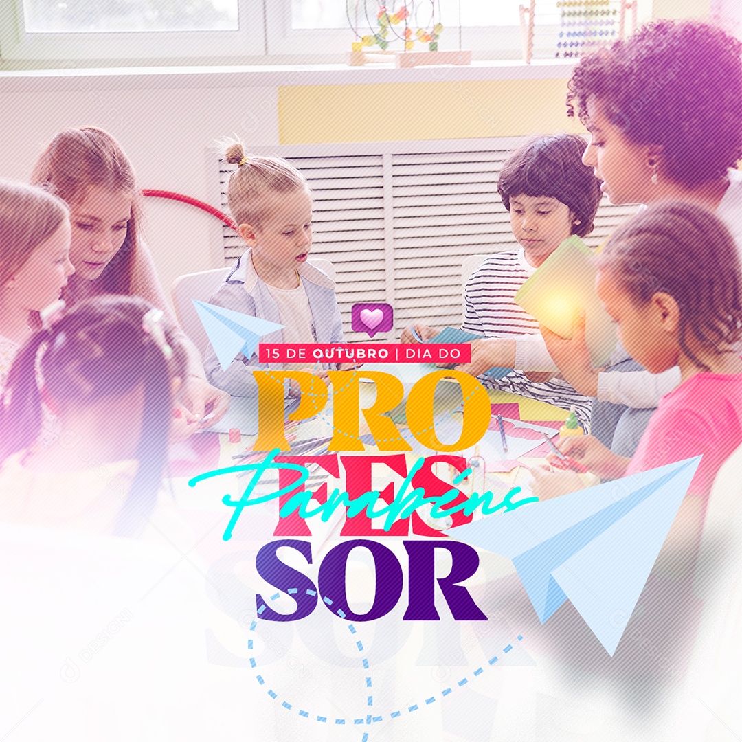 Parabéns Dia Do Professor 15 de Outubro Social Media PSD Editável