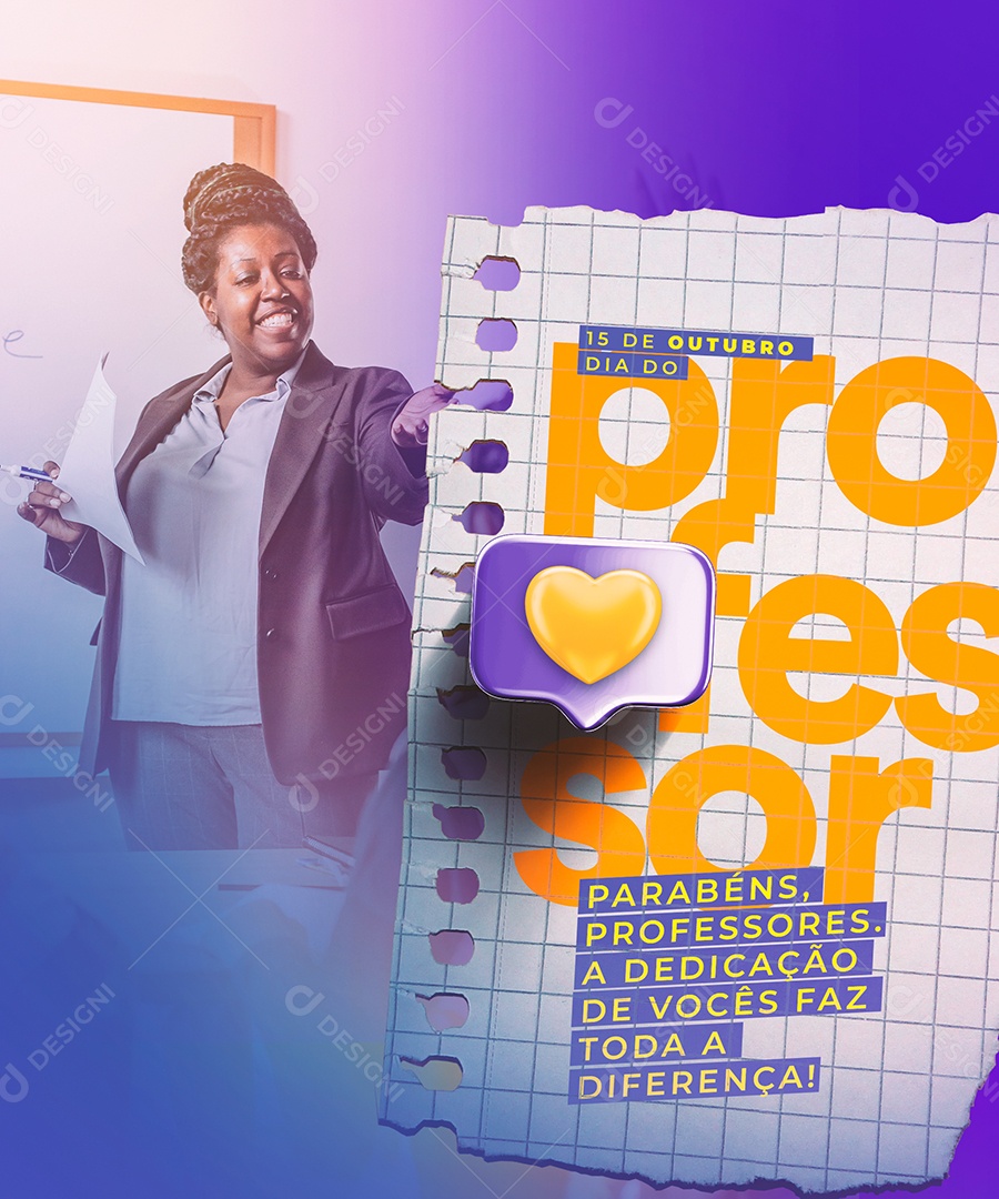 Parabéns Professores A Dedicação de Vocês Dia Do Professor Social Media PSD Editável