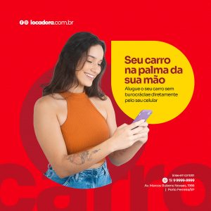 Seu Carro na Palma da Sua Mão Locadora de Carros Social Media PSD Editável