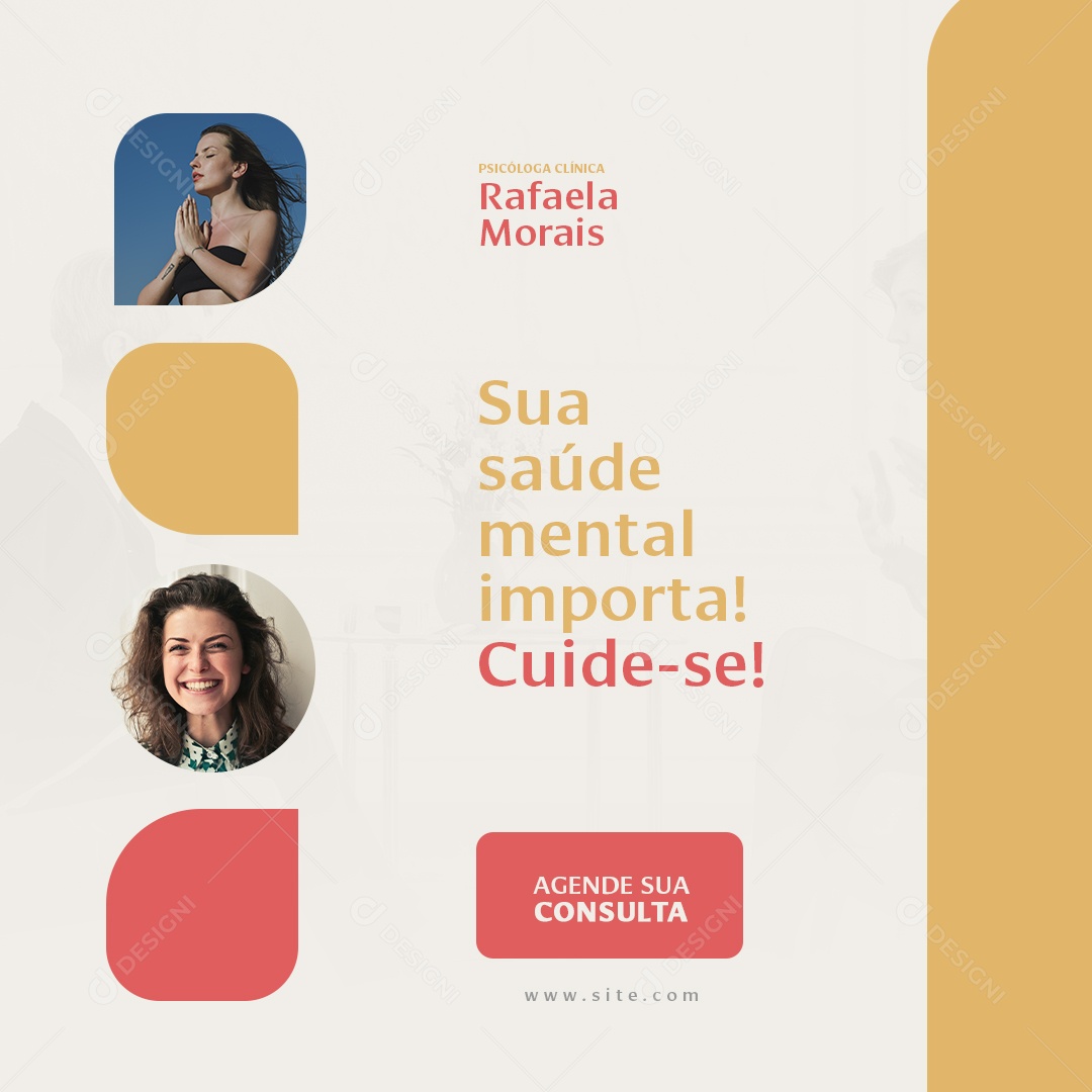 Social Media Psicólogo Agende Sua Consulta PSD Editável