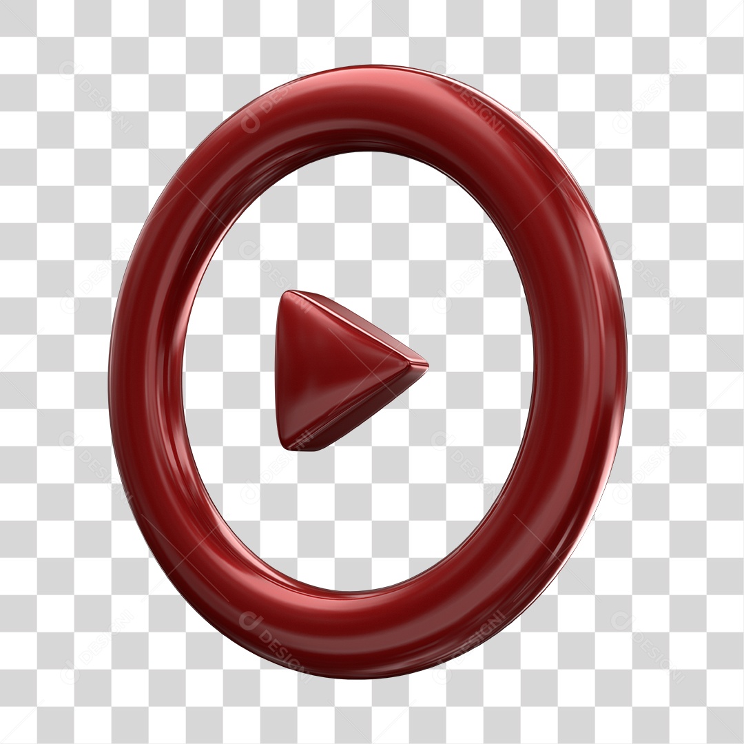 Player Áudio e Vídeo Vermelho Elemento 3D PNG