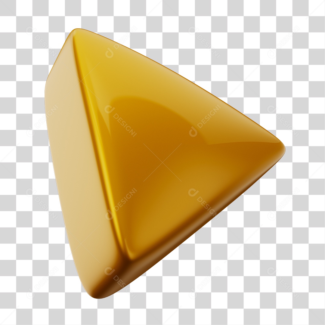 Player Áudio e Vídeo Dourado Elemento 3D PNG