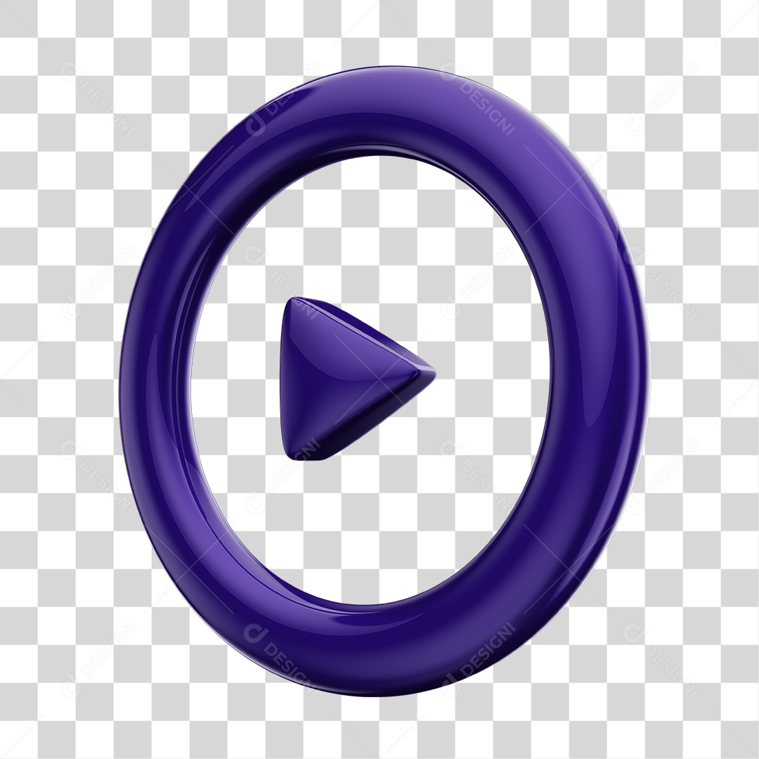 Player Áudio e Vídeo Roxo Elemento 3D PNG