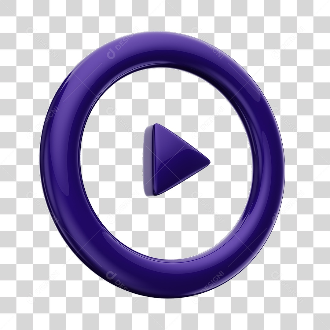 Player Áudio e Vídeo Roxo Elemento 3D PNG