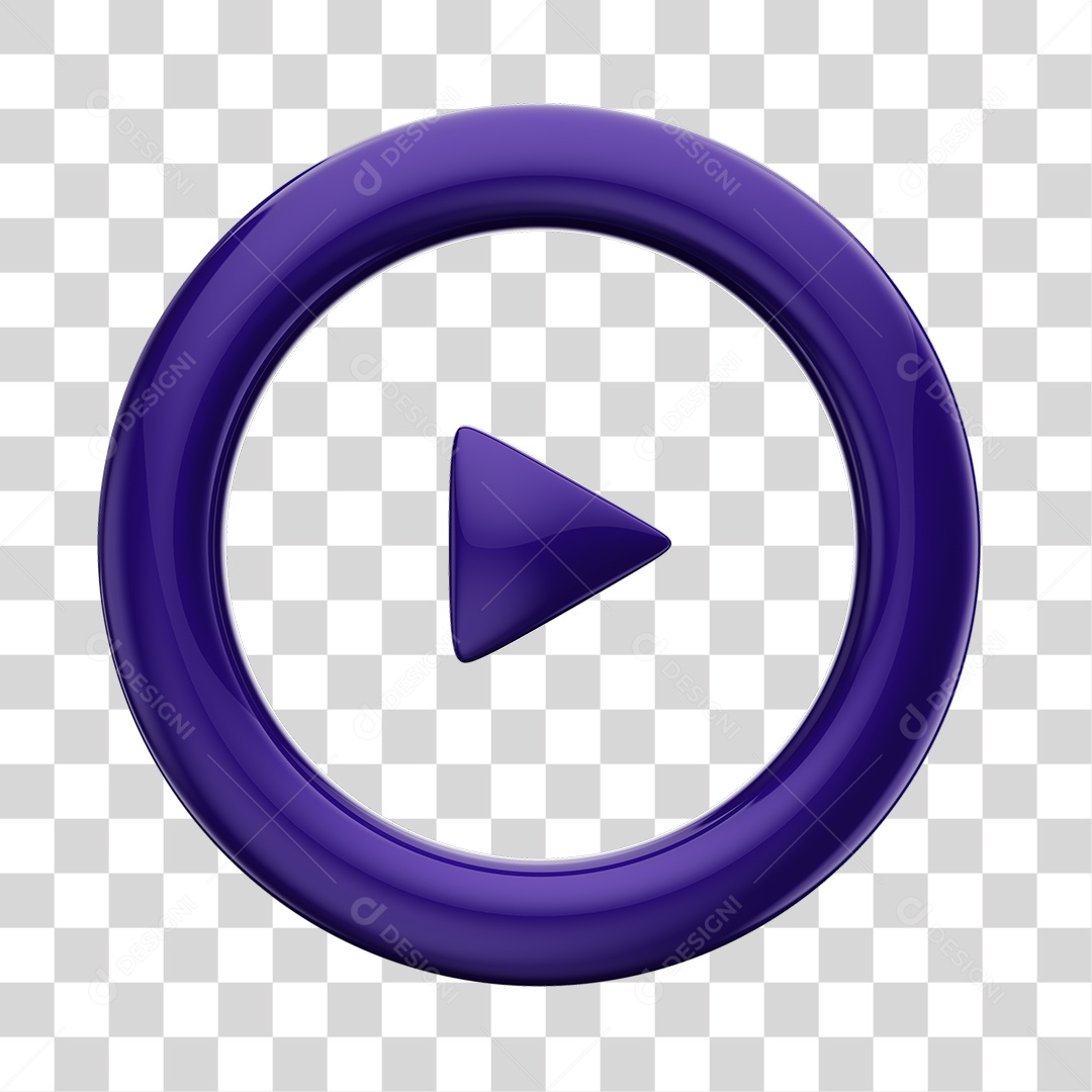 Player Áudio e Vídeo Roxo Elemento 3D PNG
