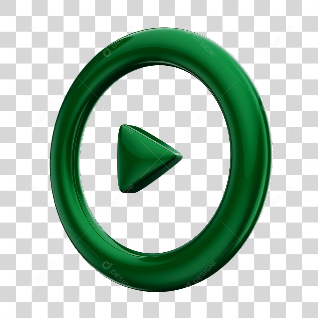 Player Áudio e Vídeo Verde Elemento 3D PNG