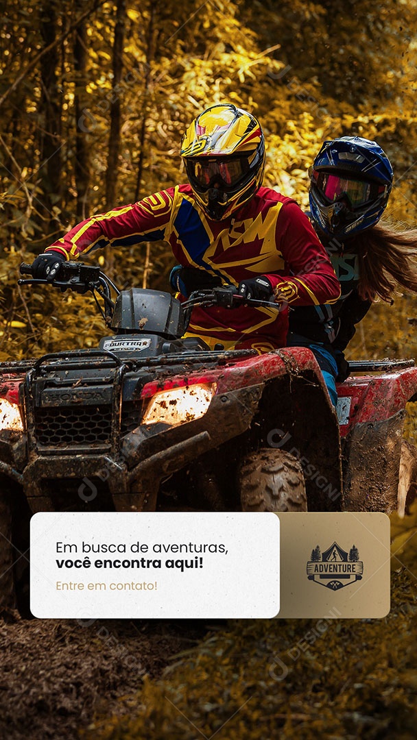 Em Busca de Aventuras, você Encontra aqui! Agência de Viagens e Turismo Story Social Media PSD Editável