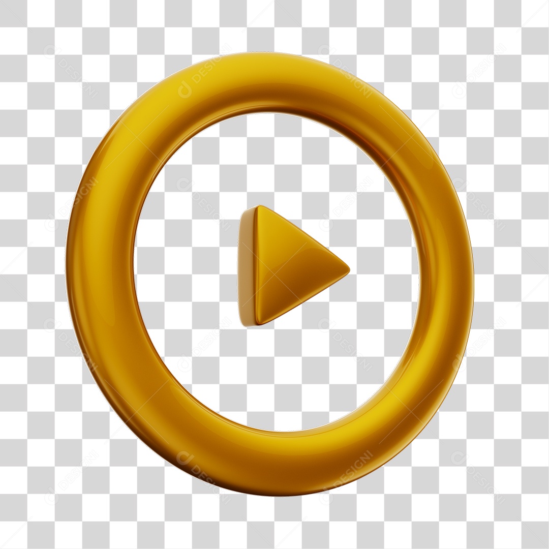 Player Áudio e Vídeo Laranja Elemento 3D PNG