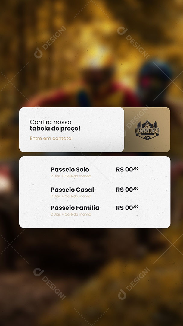 Agência de Viagens e Turismo Confira Nossa Tabela de Preços Story Social Media PSD Editável