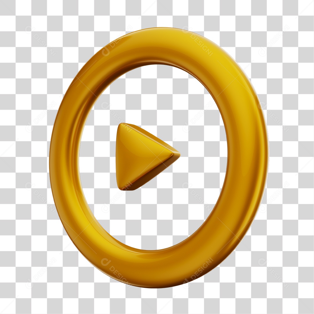 Player Áudio e Vídeo Laranja Elemento 3D PNG