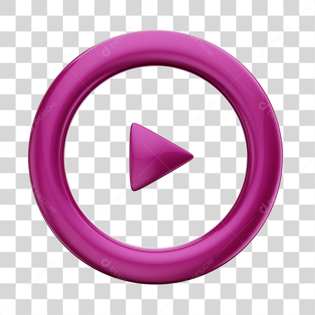Player Áudio e Vídeo Rosa Elemento 3D PNG