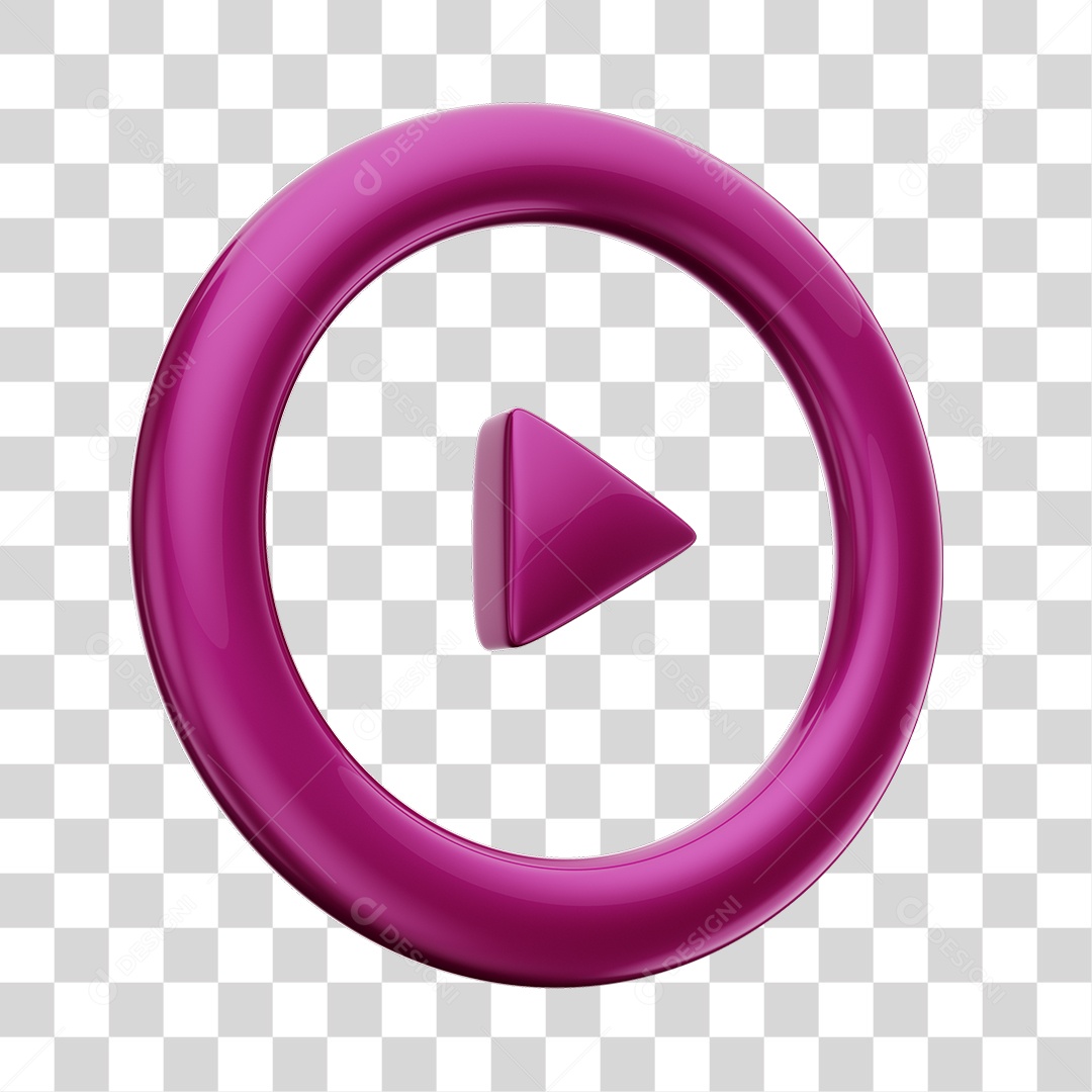 Player Áudio e Vídeo Rosa Elemento 3D PNG