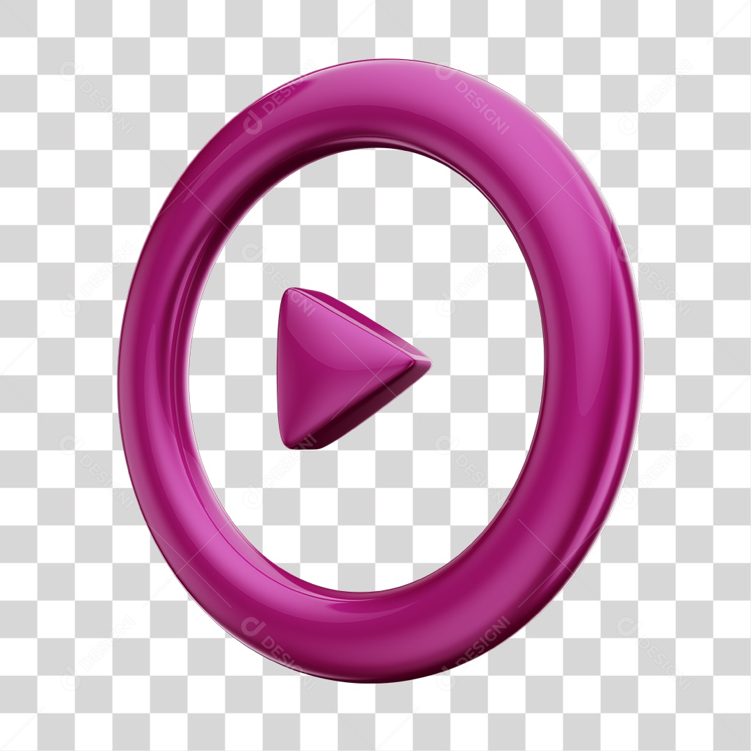 Player Áudio e Vídeo Rosa Elemento 3D PNG