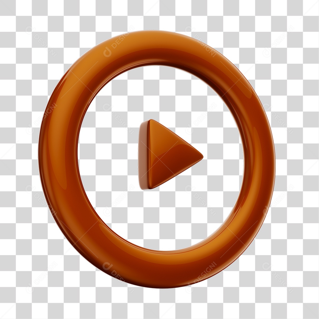 Player Áudio e Vídeo Laranja Elemento 3D PNG