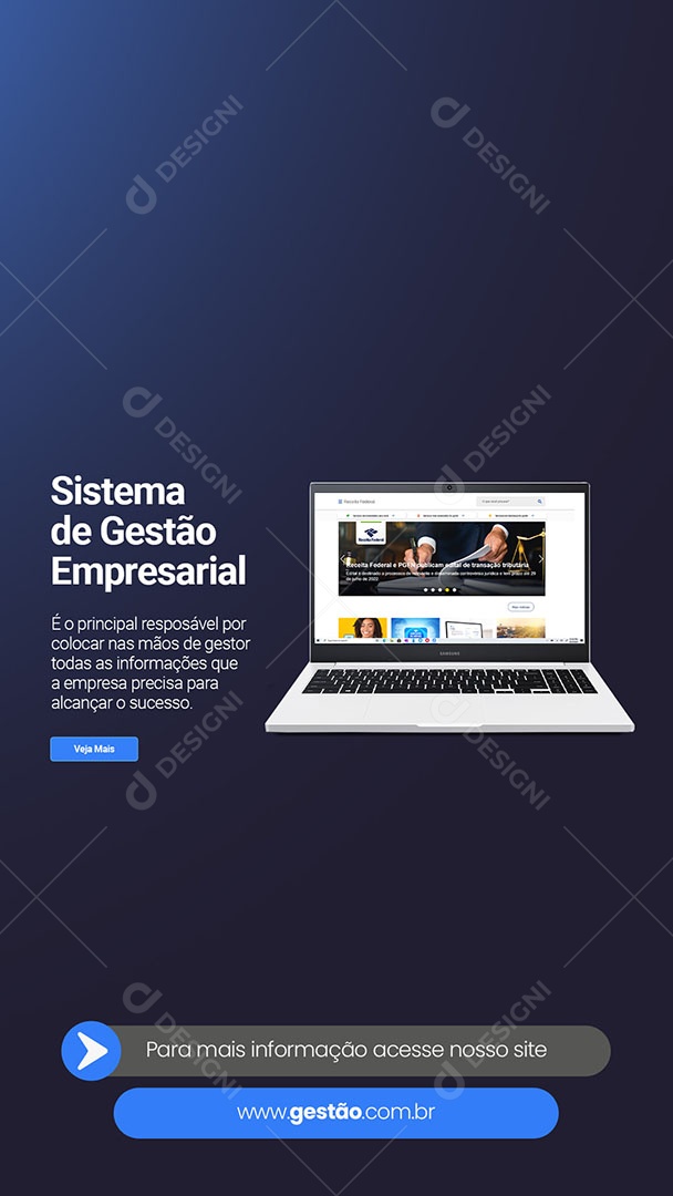 Sistema de Gestão Empresarial Software Story Social Media PSD Editável