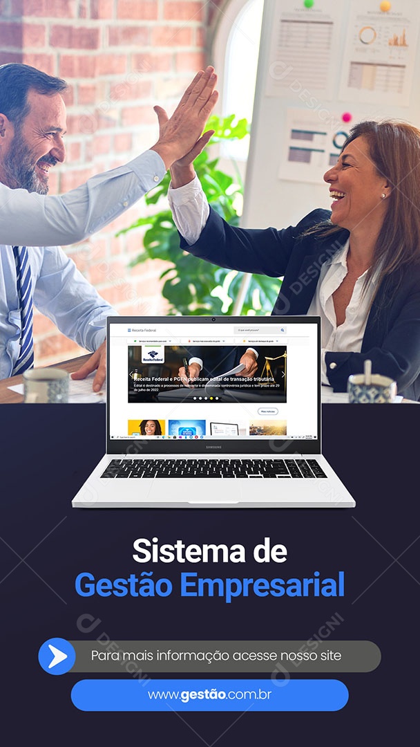 Social Media Sistema de Gestão Empresarial Software Story PSD Editável