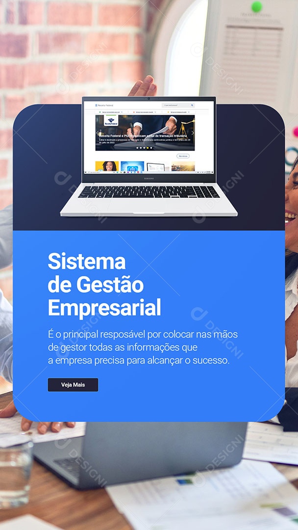 Sistema de Gestão Empresarial Software Story Social Media PSD Editável