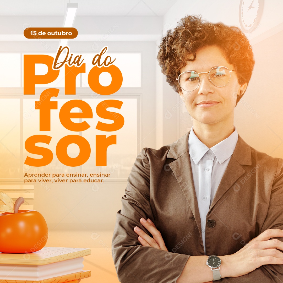 Aprender Para Ensinar Dia Do Professor Social Media PSD Editável